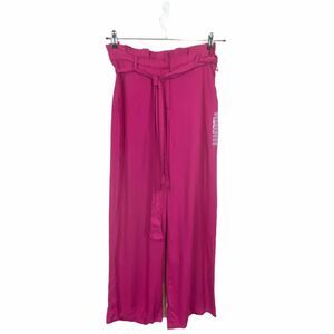 Lucy Paris Pants Paperbag Womens Size M Pink High Rise Wide Leg Front Tie New